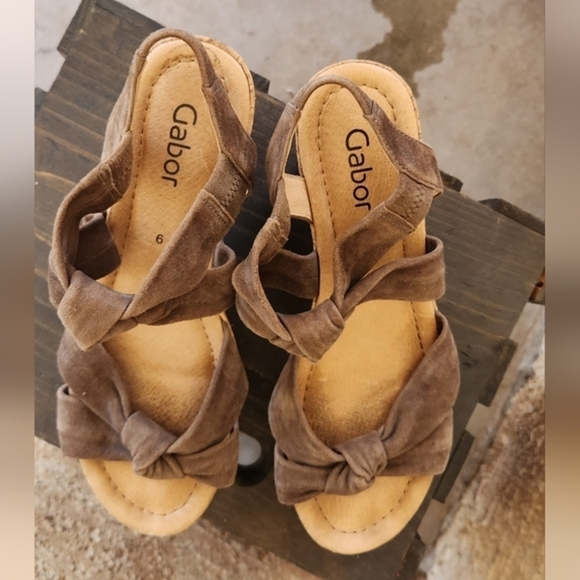 Gabor‎ Leather Suede Sandals - Picture 4 of 10